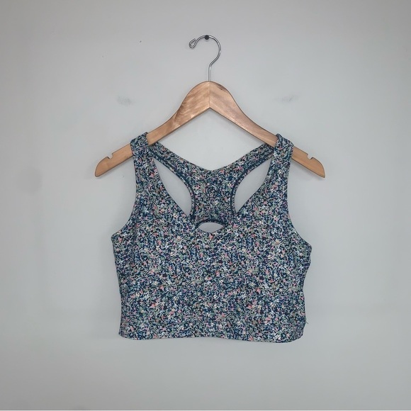 Sage Collective Sports Bra Size Large Multicolour Floral Longline Racerback - Picture 3 of 8